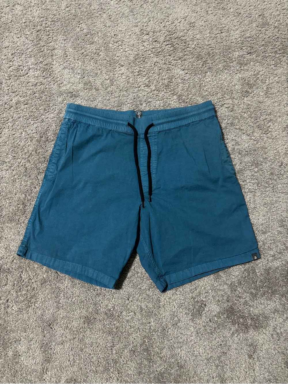 Men's Volcom Blue Drawstring Casual Shorts Size Medium